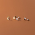 A33867 s925 sterling silver trendy simple circle rhinestone chic sweet earrings