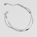 A43540 s925 silver trendy double layered charm elegant multilayer bracelet