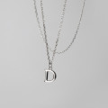 A36922 s925 sterling silver simpleD necklace