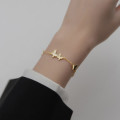 A36086 s925 sterling silver chic simple trendy butterfly rhinestone sweet bracelet