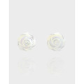 A41141 natural shell rose stud sterling silver s925 earrings