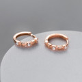 A38503 s925 sterling silver square rhinestone unique grade geometric design earrings