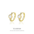 A37097 925 sterling silver simple cubiczirconia vintage opal earrings
