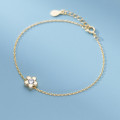 A40699 s925 sterling silver trendy rhinestone flower charm design bracelet