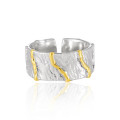 A43595 unique plated bar stripe s925 sterling silver ring