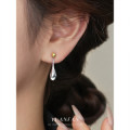 A43926 s925 sterling silver teardrop stud simple earrings