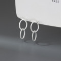 A44177 s925 sterling silver trendy sweet twist oval circle stud earrings