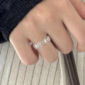A43845 simple s925 sterling silver flower unique ring
