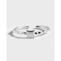 A33486 vintage design simple unique geometric squares925 sterling silver ring
