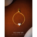 A40884 s925 silver heartshape cubic zirconia adjustable ring