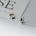 A43045 s925 sterling silver black square rhinestone cute design earrings