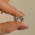 A42732 sterling silver cubic zirconia stud earrings simple elegant earrings