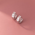 A37901 s925 sterling silver rhinestone heart sweet design elegant earrings