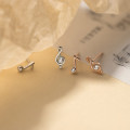 A44567 s925 sterling silver trendy sweet rhinestone symmetric stud earrings