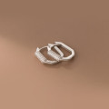 A37821 s925 sterling silver rhinestone square design elegant earrings