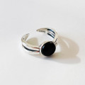 A32613 925 sterling silver unique fashion black agate ring