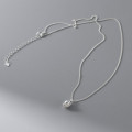 A44686 s925 silver trendy sweet dainty geometric necklace