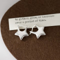 A44741 s925 sterling silver dainty simple hollowed stars stud earrings