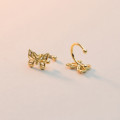 A37086 s925 sterling silver sweet chic hollowed ect butterfly piercingM earrings