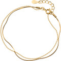 S0018 925 sterling silver double layer chain bracelet
